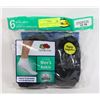 Image 1 : BLACK ANKLE SOCKS,12-16,PACK OF 6,FRUIT OF THE