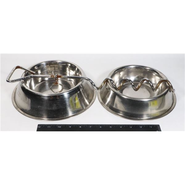 STAINLESS STEEL DOG BOWLS AND LEASH STAKE
