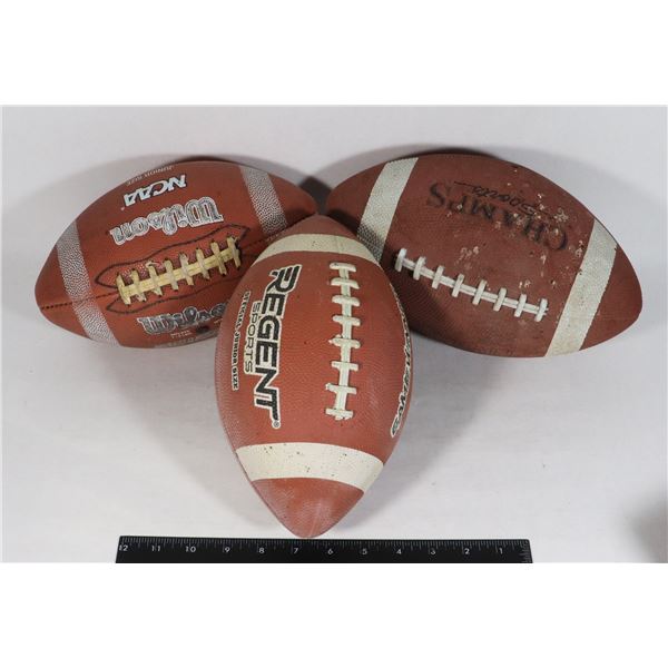 LOT OF THREE FOOTBALLS