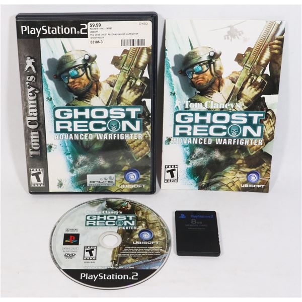 PS2 GHOST RECON ADVANCED WARFIGHTER VIDEO GAME