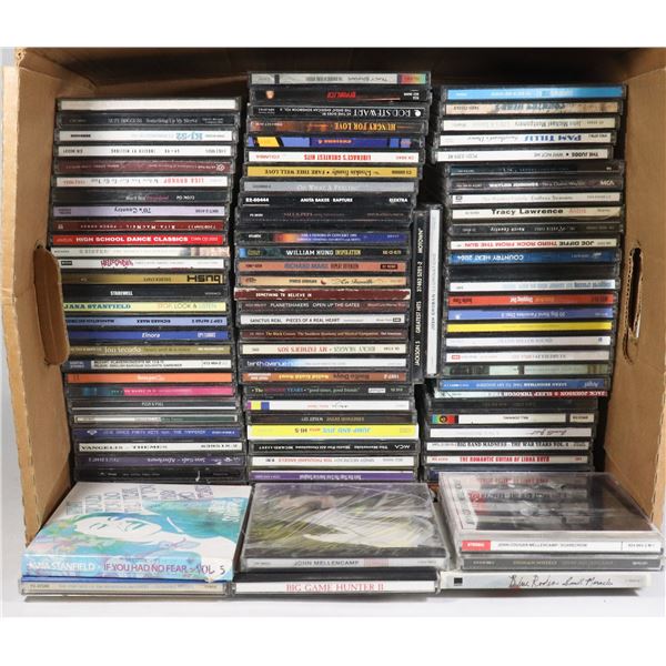 LARGE BOX OF ASSORTED CDS, INCLUDING