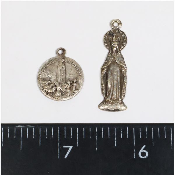 2 VINTAGE OUR LADY OF FATIMA PENDANTS