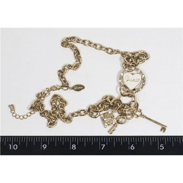 GUESS BRAND PENDANT ON GUESS CHAIN