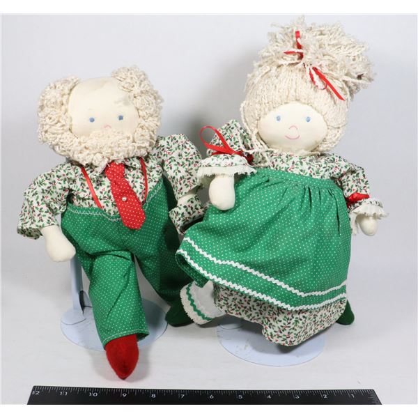 MATCHING MR. & MRS. DOLLS ON STANDS