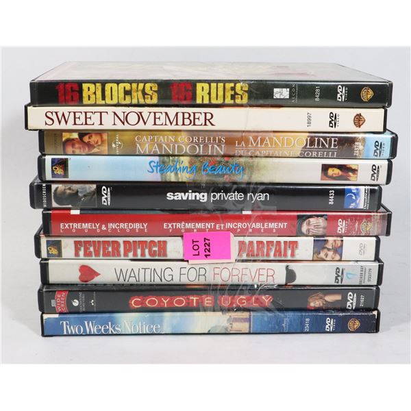 BUNDLE OF ASSORTED DVDS