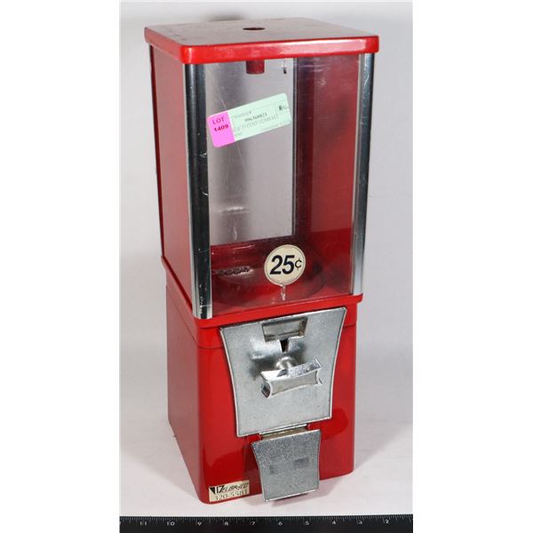 VINTAGE 25 CENT GUMBALL MACHINE