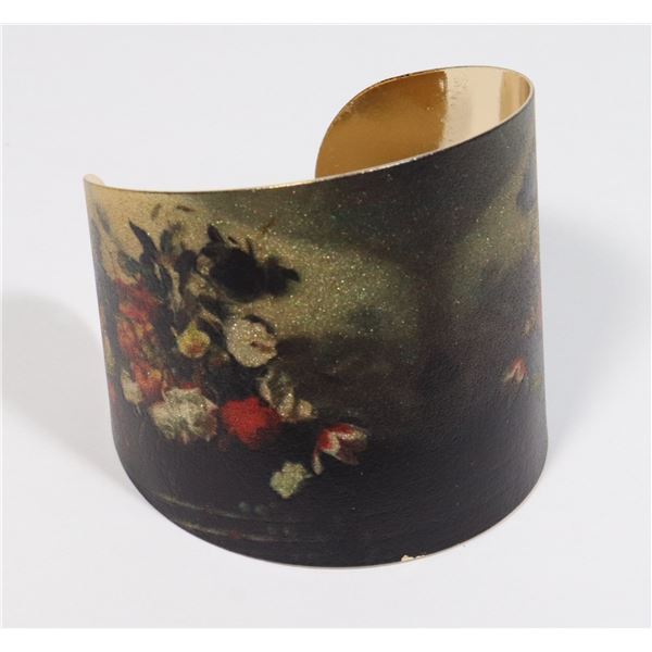 NEW FLOWER PAINTING DESIGN CUFF BRACELET
