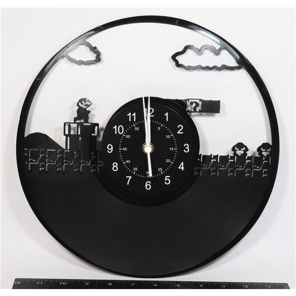 NEW MARIO THEME VINYL ENGRAVED WALL CLOCK