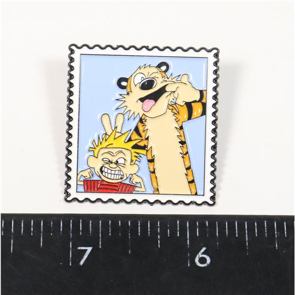 NEW CALVIN AND HOBBES MAKE FACES STAMP THEME LAPEL