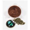 Image 2 : 1-OZ DRAGON COPPER ROUND IN CAPSULE WITH EASEL