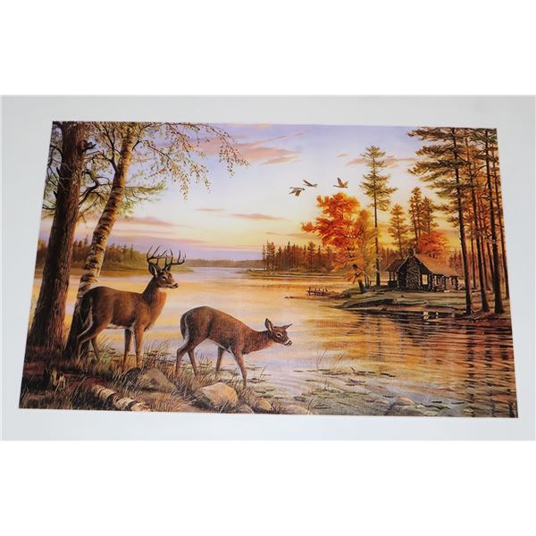 VIBRANT YELLOW VINTAGE WILDLIFE CANVAS PRINT