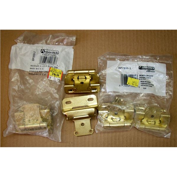 6 AMEROCK BP7550-3 POLISHED BRASS SELF-CLOSING