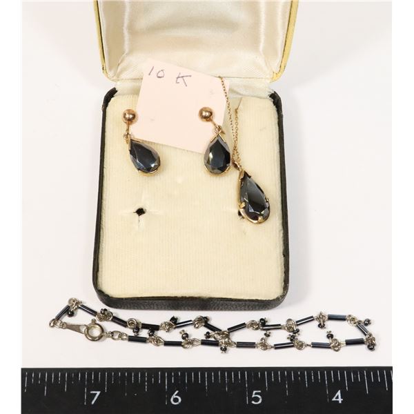 STAMPED ECCO 10K PENDANT NECKLACE