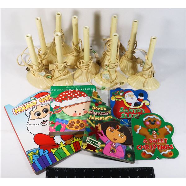 BOX OF CHRISTMAS ITEMS INCLUDING DECORATIONS