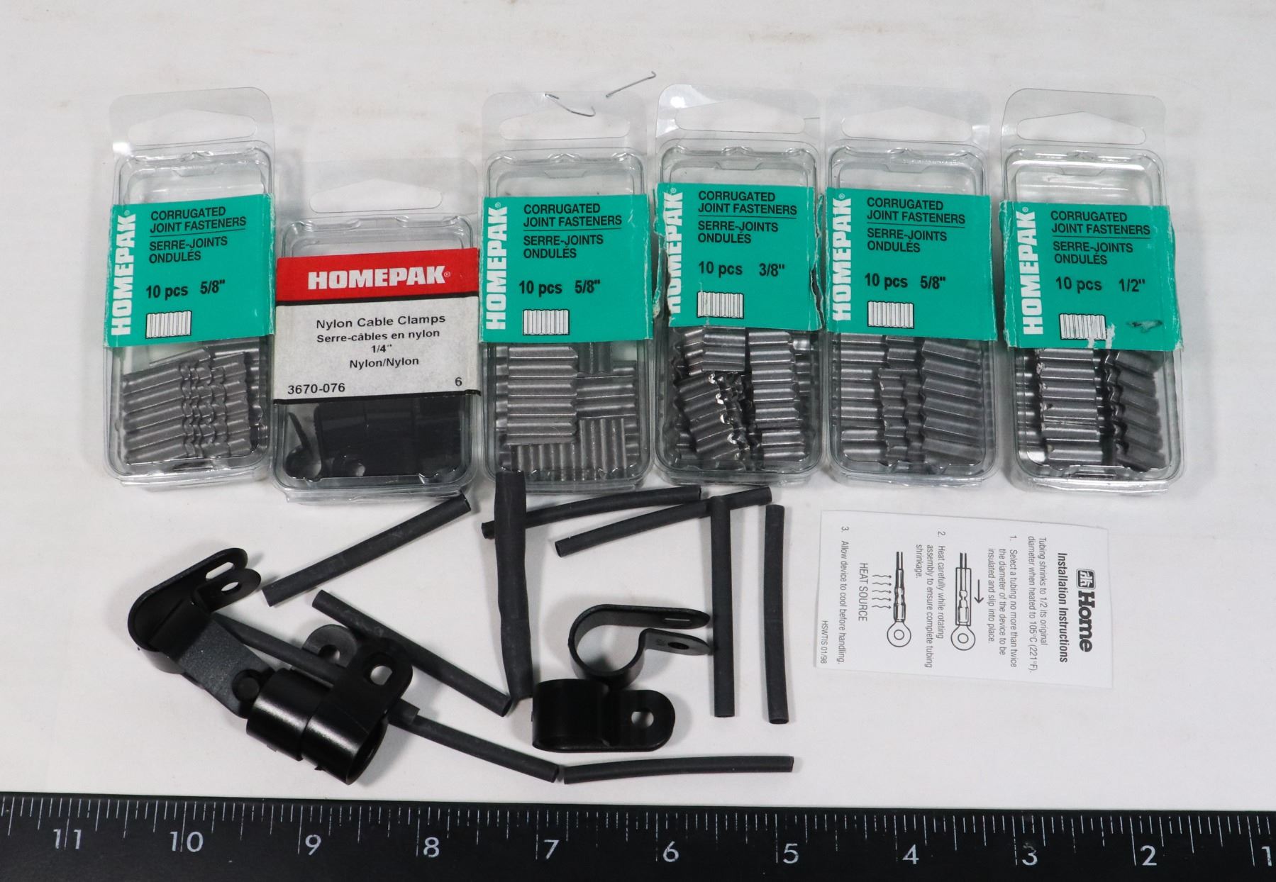 BUNDLE OF ASSORTED CORRUGATED JOINT FASTENERS AND