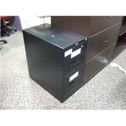 Black 2 Drawer Vertical Letter Size Filing Cabinet