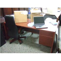 Mahogany Single Pedestal Computer Desk