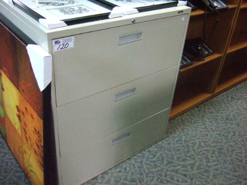 Cream Pro Source 3 Drawer Lateral Filing Cabinet