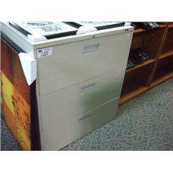 Cream Pro Source 3 Drawer Lateral Filing Cabinet