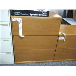 Golden Oak 3 Drawer Lateral Filing Cabinet