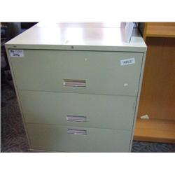 Cream 3 Drawer Lateral Filing Cabinet