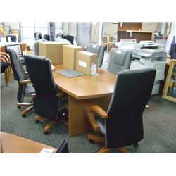 Golden Oak 8 Foot Boardroom Table