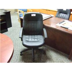 Black Leather Mid Back Tilter Chair