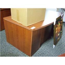 Autumn Cherry Single Pedestal Bow Front Desk