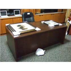 Krug Walnut Double Pedestal Executive Desk