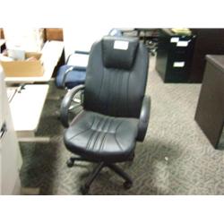 Black Leather Knee Tilter Chair With Head Rest