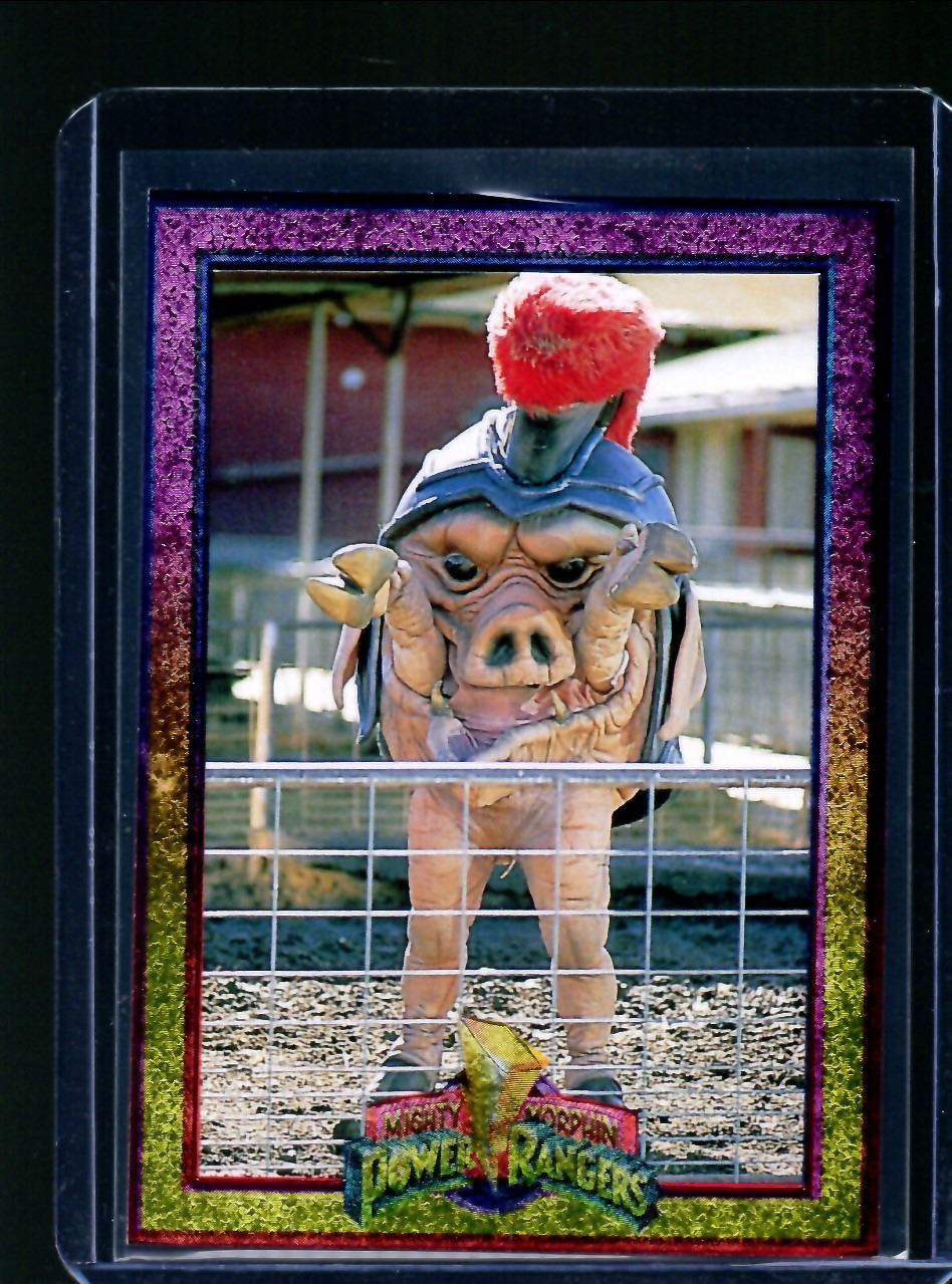 Power Rangers Vs Pig 1994 Collect-A-Card Power Rangers Series One Powerfoil #45 Pudgy Pig