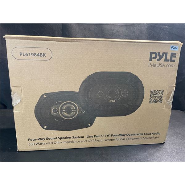 1 Pyle 6"x9" 4-Way Sound Speaker System (2 Speakers/Pair Included) Model:PL61984BK - NEW