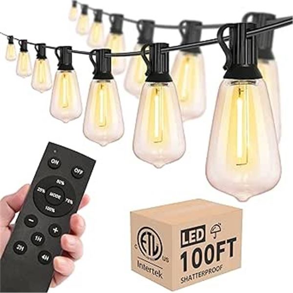 1 Box of 100FT LED Outdoor String Lights with Remote Control - New!