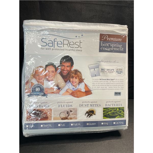 1 Saferest Premium Box Spring Encasement - Queen Size - Waterproof, Hypoallergenic - Brand New