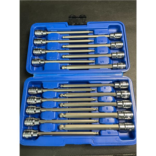 1 Professional Extra Long Hex (Allen) Bit Socket Tool Set - 18PCS - Brand New