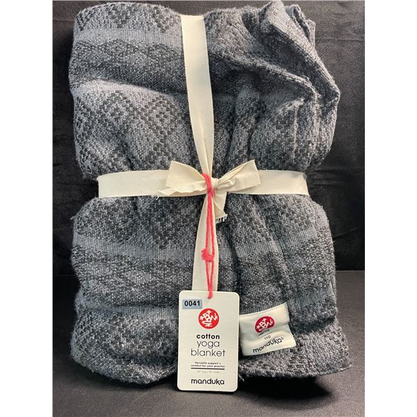1 Manduka Cotton Yoga Blanket - Large 66" x 82" Size - Grey - Brand New