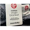 Image 2 : 1 Manduka Cotton Yoga Blanket - Large 66" x 82" Size - Grey - Brand New