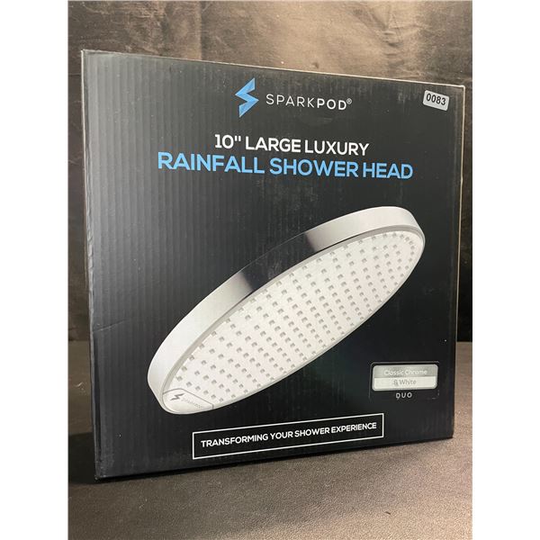 1 Sparkpod 10" Large Luxury Rainfall Shower Head - Brand New!