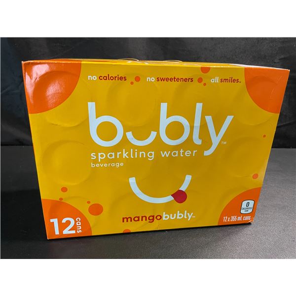 1 Case of Bubly Sparkling Water Beverage - Mango Bubly - 12 Cans (355ml each)