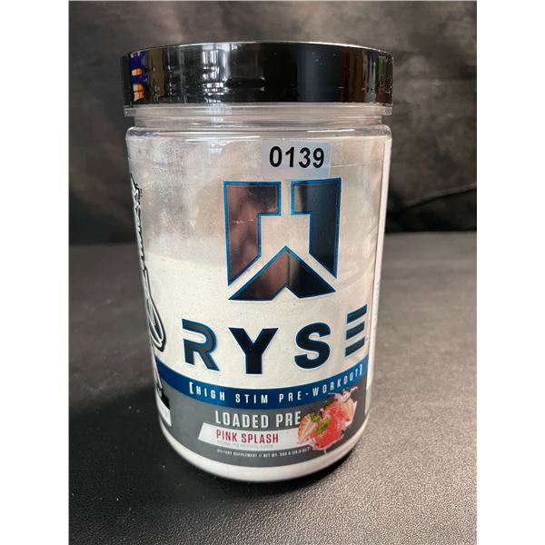 1 Tub of RYSE Loaded High Stim Pre-Workout Powder - Pink Splash (393g) - BB: 08/2025