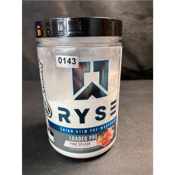 1 Tub of RYSE Loaded High Stim Pre-Workout Powder - Pink Splash (393g) - BB: 08/2025