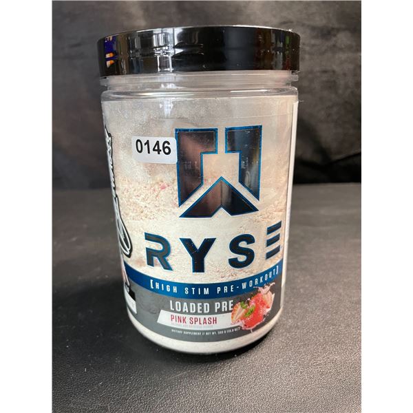 1 Tub of RYSE Loaded High Stim Pre-Workout Powder - Pink Splash (393g) - BB: 08/2025