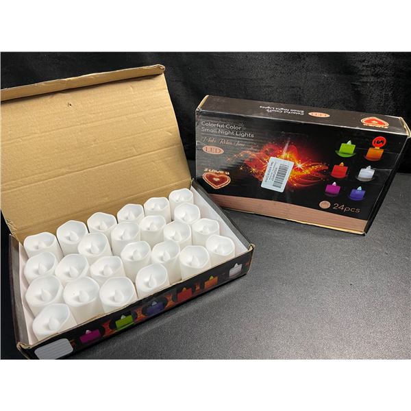 2 Boxes of Colorful LED Flameless Tealight Candles - 24PCS Per Box - New