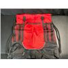 Image 2 : 2 Heavy-Duty Drawstring Sports Bags - Large 18" x 17" Size - Black/Red - Brand New