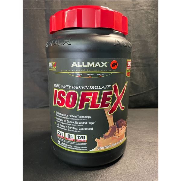 1 Tub of All-Max ISO Flex Pure Whey Protein Powder - Chocolate Peanut Butter - 2LB Tub (907g)