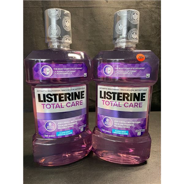 2 Bottles of Listerine Total Care Antiseptic Mouthwash - 1L Each - Clean Mint Flavour