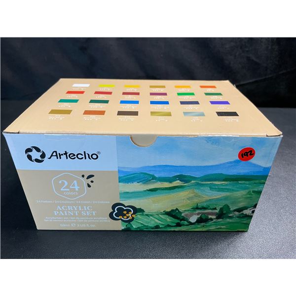 1 Artecho Acrylic Paint Set - 24 Colours (59ml Each) - New
