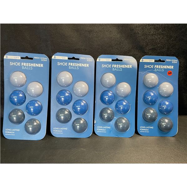 4 Packs of Keepdry Shoe Freshener Balls - Fresh Ocean Scent - 6 Per Pack - New Sealed