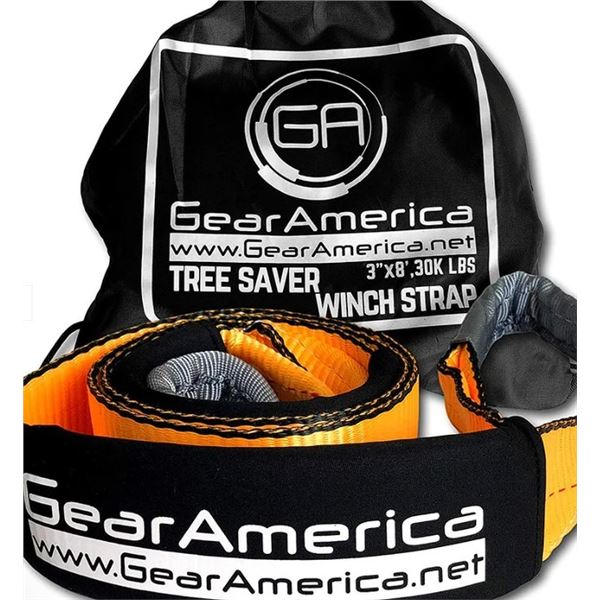 1 Gear America Heavy-Duty Winch Strap - 3" x 8FT - Brand New!