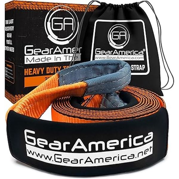 1 Gear America Heavy-Duty Tow Strap - 3" x 20FT - Brand New!